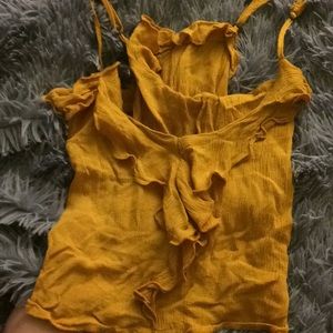 Mustard yellow crop top